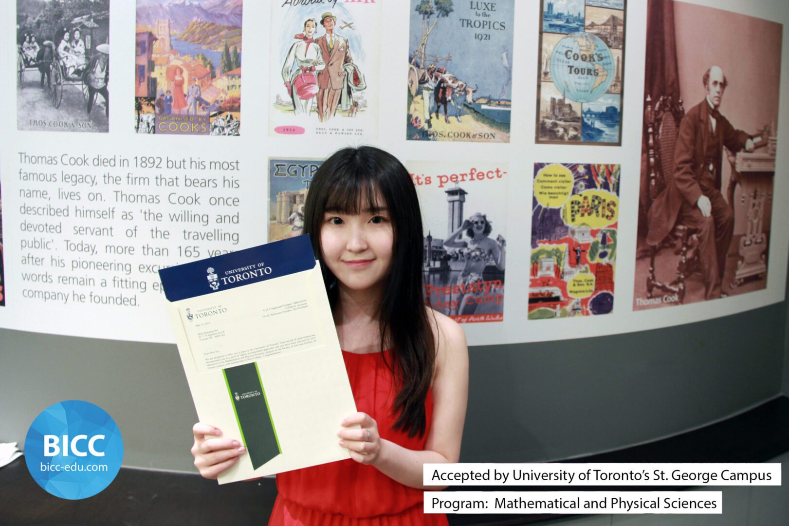 A girl student showing her Toronto University Certificate