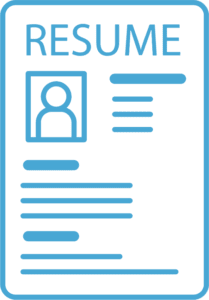 A resume Icon on a white background